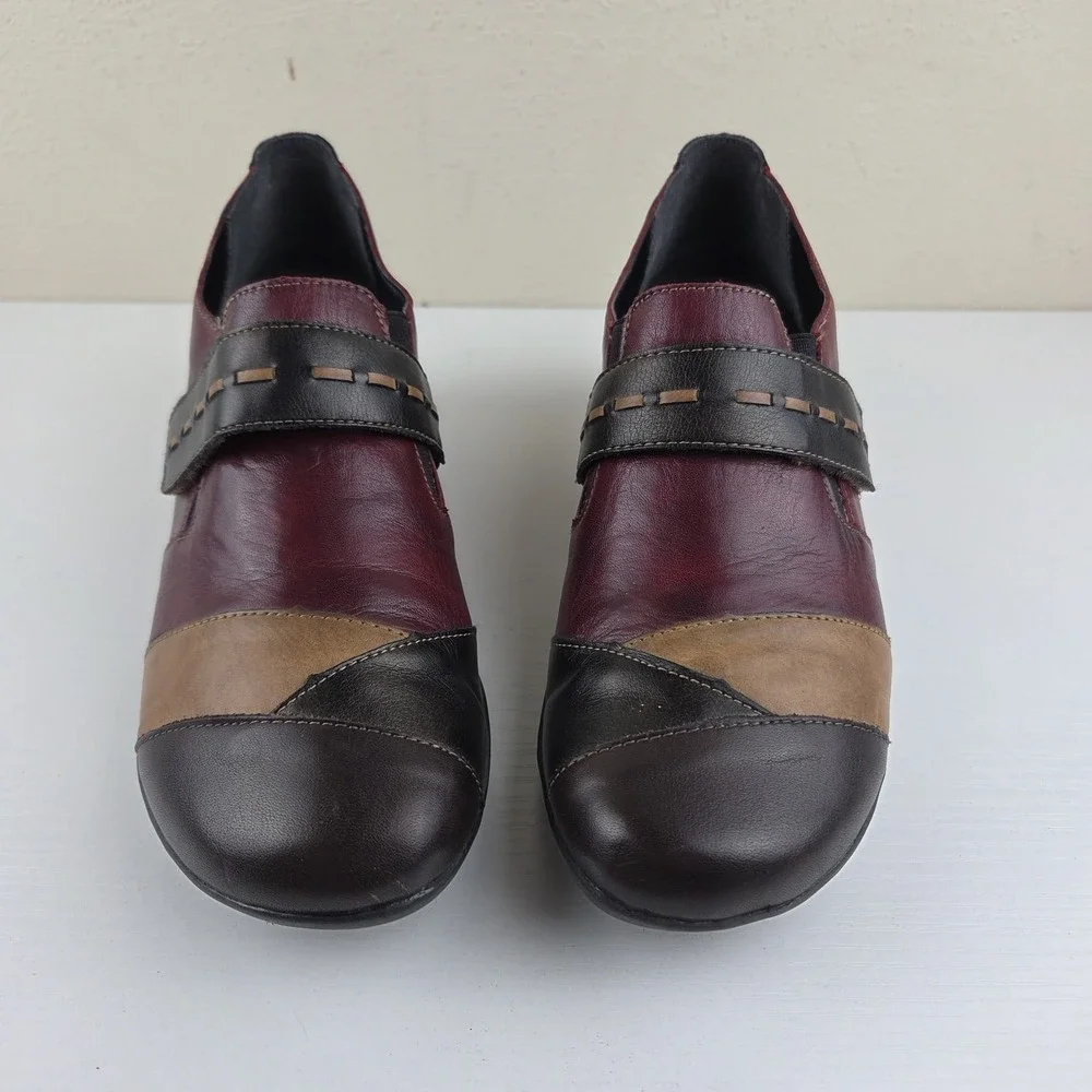 Remonte‎ Womens Multicolor Leather Strap Block Heel Shoes Size US 9.5 EU 40